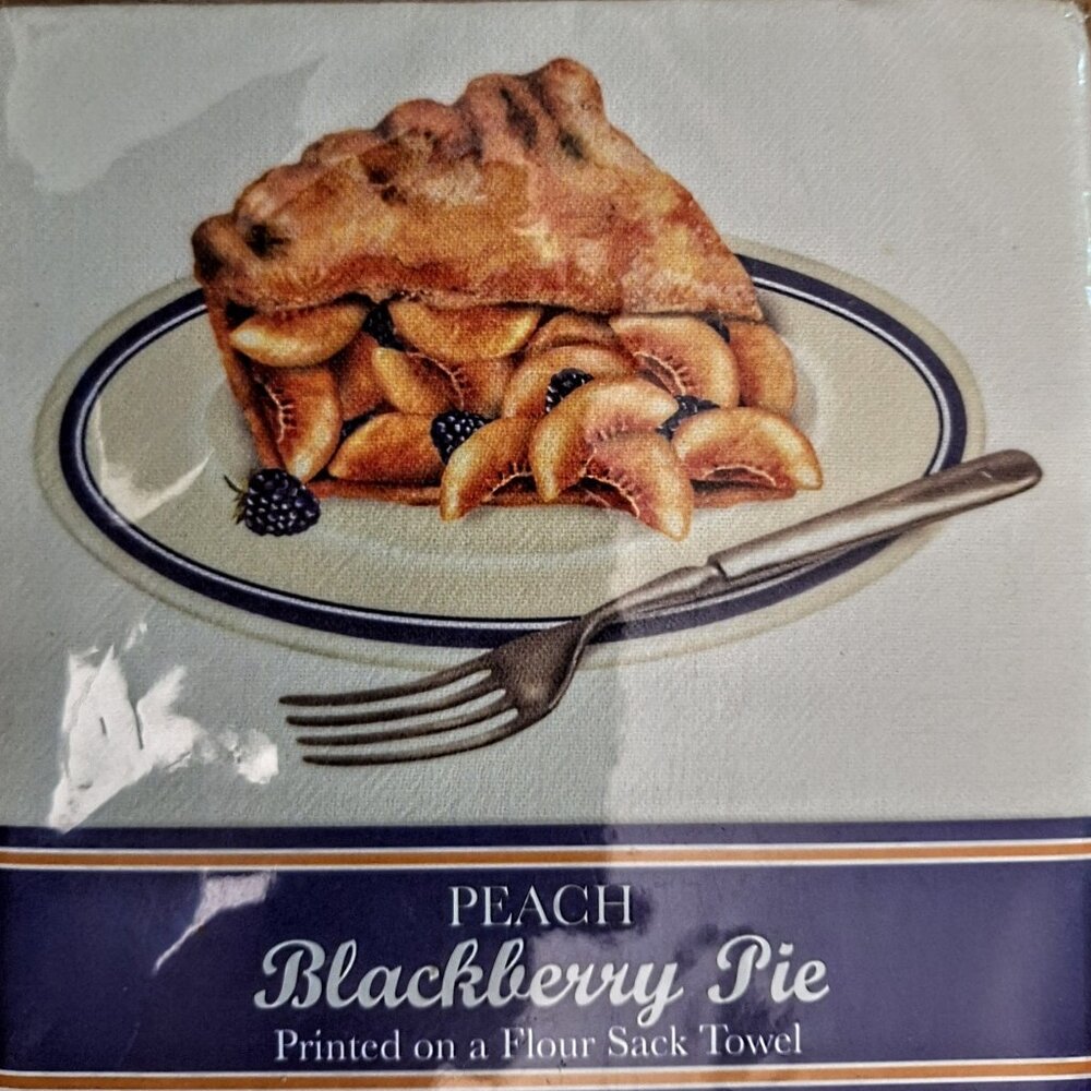 Mary Lake Thompson Peach Blackberry Pie Flour Sack Towel 30"x30" NIP